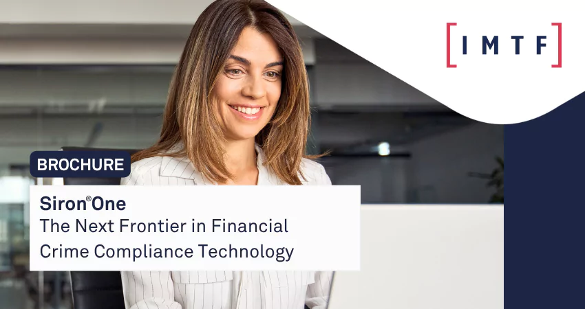 Brochure Siron®One: The Next Frontier in Financial Crime Technology